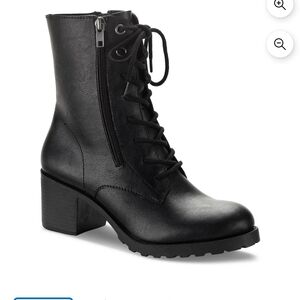 Black Lace-Up Ankle Boots